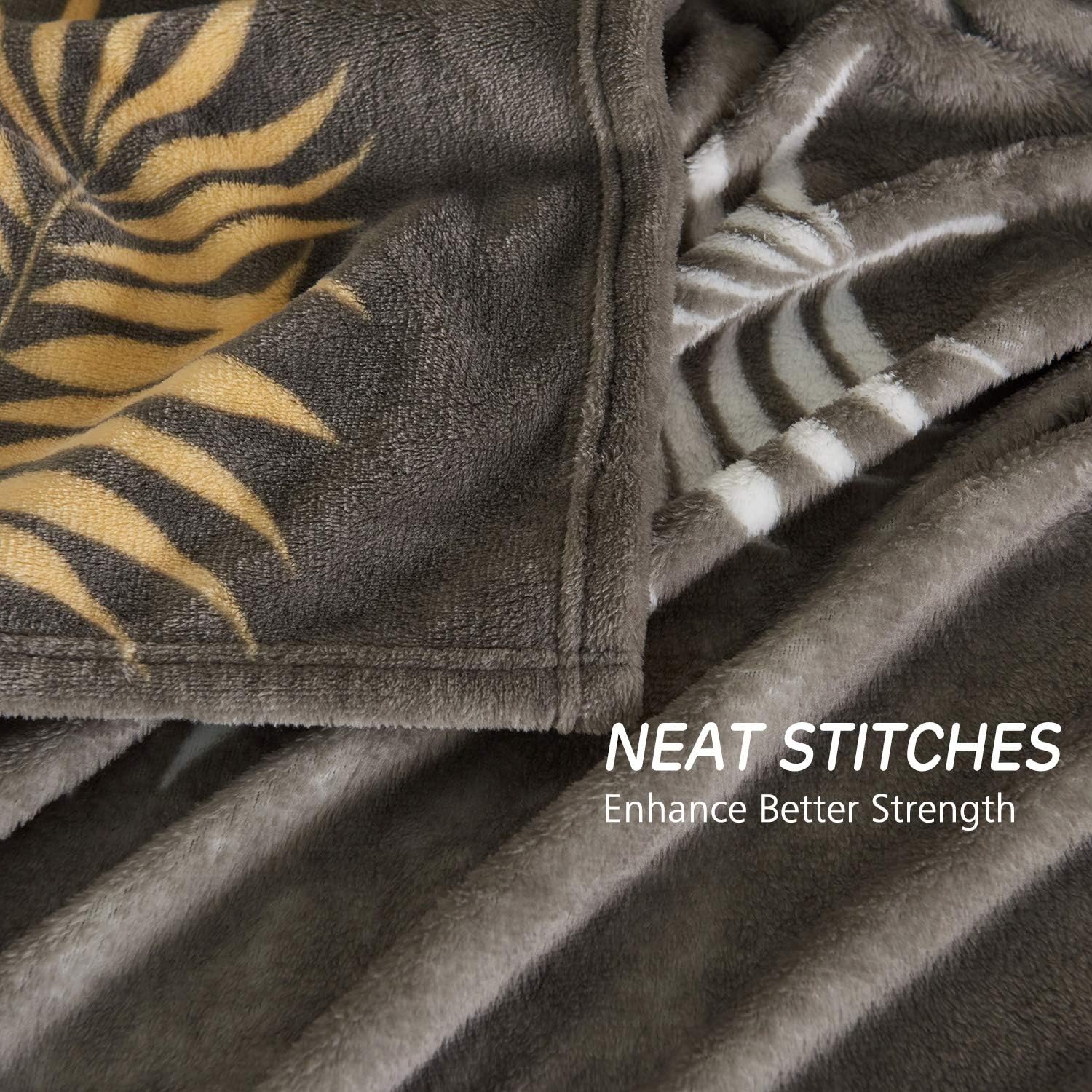 NC Flannel Fleece Blanket, Throw Soft Warm Fluffy Plush Blanket, Lightweight Microfiber Blankets for Bed Couch Chair Living Room(Throw, Leaf): Home & Kitchen