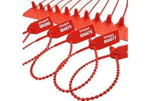 STYLIGHT - 1000 Tamper Evident Security Seals, Numbered Sequentially (Red)