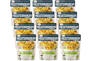 HEYDAY GOURMET Mediterranean, Ready to Eat Pasta with Mushroom Sauce, No Preservatives, No Colorants, No Artificial Flavors, 8.8 Oz (Pack of 12)