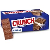 CRUNCH Candy Bar, Creamy Milk Chocolate, 36 Wrapped Bars, 1.55 Oz | Full size individually wrapped candy chocolate bars, sweet treat with milk chocolate and crunchy crisped rice