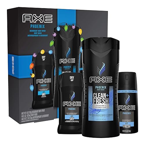 AXE Phoenix Holiday Gift Set With Body Spray, Antiperspirant Deodorant  Stick and Body Wash for Grooming count in Oman Whizz Sets