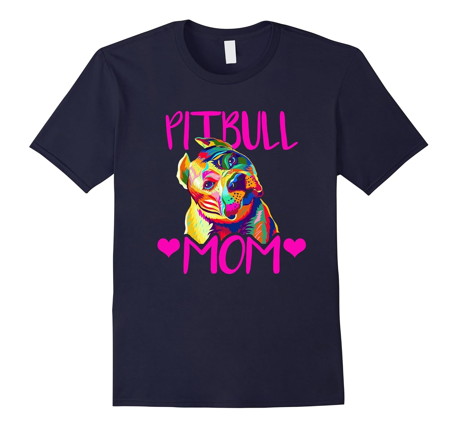 Womens Pitbull Dog Mom T-shirt-Rose