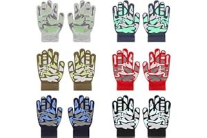 QKURT 6 Pairs Kids Magic Gloves, Winter Thermal Knitted Gloves Full Finger Stretch Gloves Toddler Mittens for Boys and Girls 