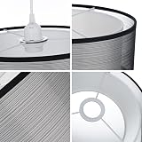 FRIDEKO HOME 2 Tier Light Shade Ceiling Lamp Black White 30cm Modern Drum Shade view 8