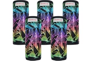 DIVALCUP Neoprene Luggage Handle Wrap, 5 Pack Trolley Case Grip Suitcase Identifier Protective Cover, Colourful