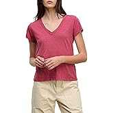 VELVET BY GRAHAM & SPENCER Women's Eli Velvet Originals V-Neck Tee, Garnet, Large