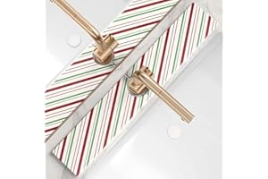 EORMOE Christmas Kitchen Sink Stone Faucet Mat, Diatomite Drying Stone Mat for Xmas Decorations Indoor, Prevent Moisture – Sink Splash Guard for Kitchen Counter Holiday Gift Home Decor, 23.6''x3.9''