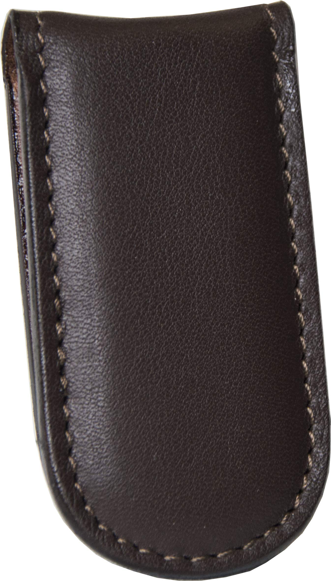 Genuine Tanned Leather Magnetic Money Clip in Tuscany - Etabeta Artigiano Toscano – Made in Italy, dark brown (di moro) (Brown) - FER-TM