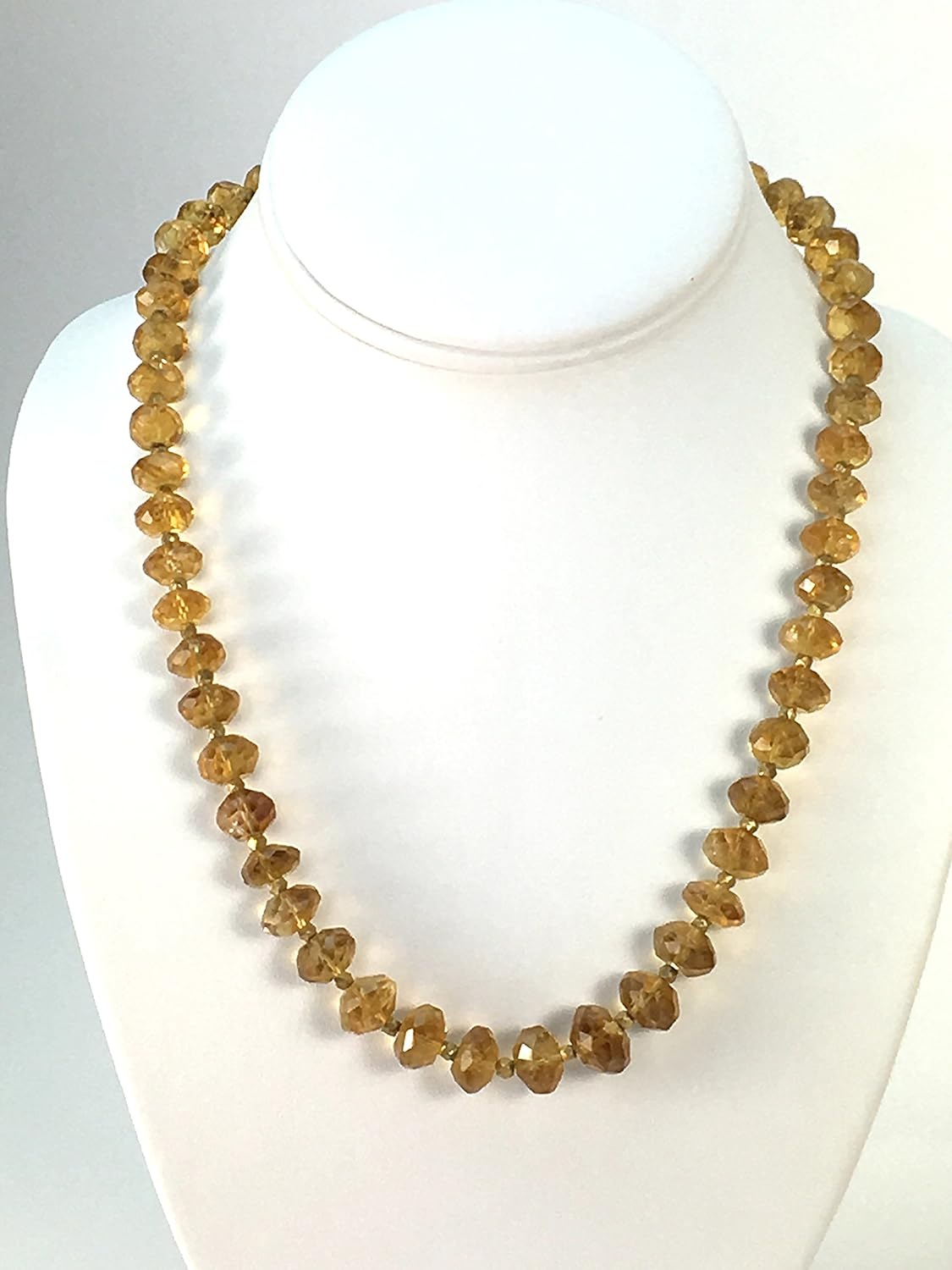 Citrine Necklace Beaded Citrine Necklace Sterling Silver