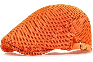 Xinveen Men's Mesh Cap Breathable Summer Newsboy Hat Adjustable Beret Ivy Cap Irish Cabbie Driving Hunting Hats