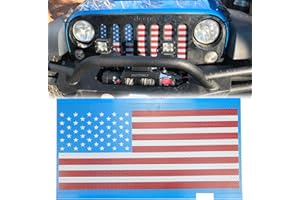 BOLAXIN American Flag Steel Front Grille Mesh Insert Compatible with Jeep Accessories Wrangler JK 2007-2018