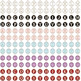 SANNIX 156Pcs/6 Sets Letter Charms, Enamel Letter Charms and 200Pcs Open Jump Rings for Jewelry Making, Double Sided Alphabet