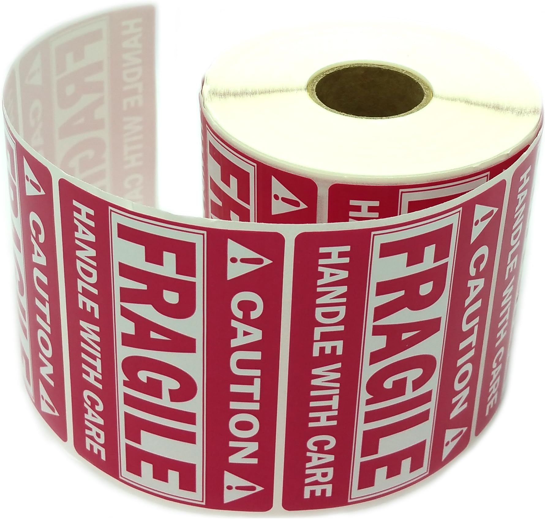 Heavy Pink Fragile Stickers Heavy Sticker Self Adhesive Handle with Care Warning Packing/Shipping Label - Waterproof (2" x 3", Fragile)