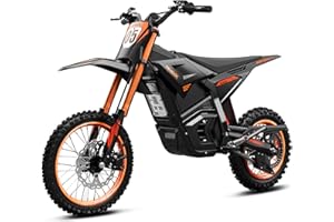 RiderX Electric Dirt Bike for Adults Teens, 3000W Brushless 220Nm Motor - 45° slope, 38 MPH, 48V/23.5Ah Removable Battery, Dual Hydraulic Brakes & Full Suspension Electric Motorcycle for Age 13+,Black