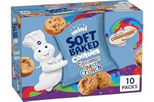 Pillsbury Mini Soft Baked Cookies, Cinnamon Toast Crunch, Made with CINNADUST, Snack Bags, 10 ct