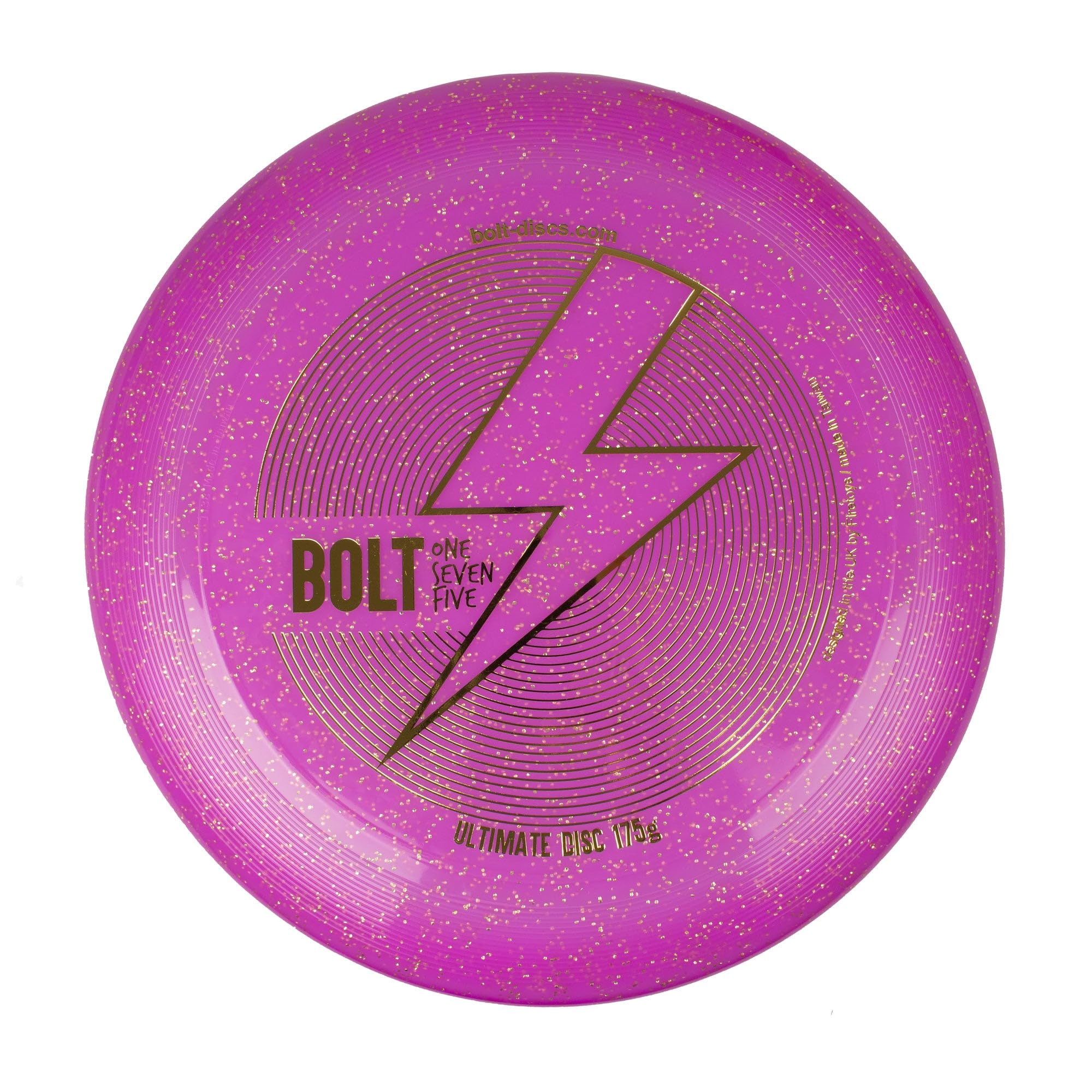 BOLT OneSevenFive Ultimate Frisbee Disc - UV Reactive & Shimmer Colors - Purple Shimmer