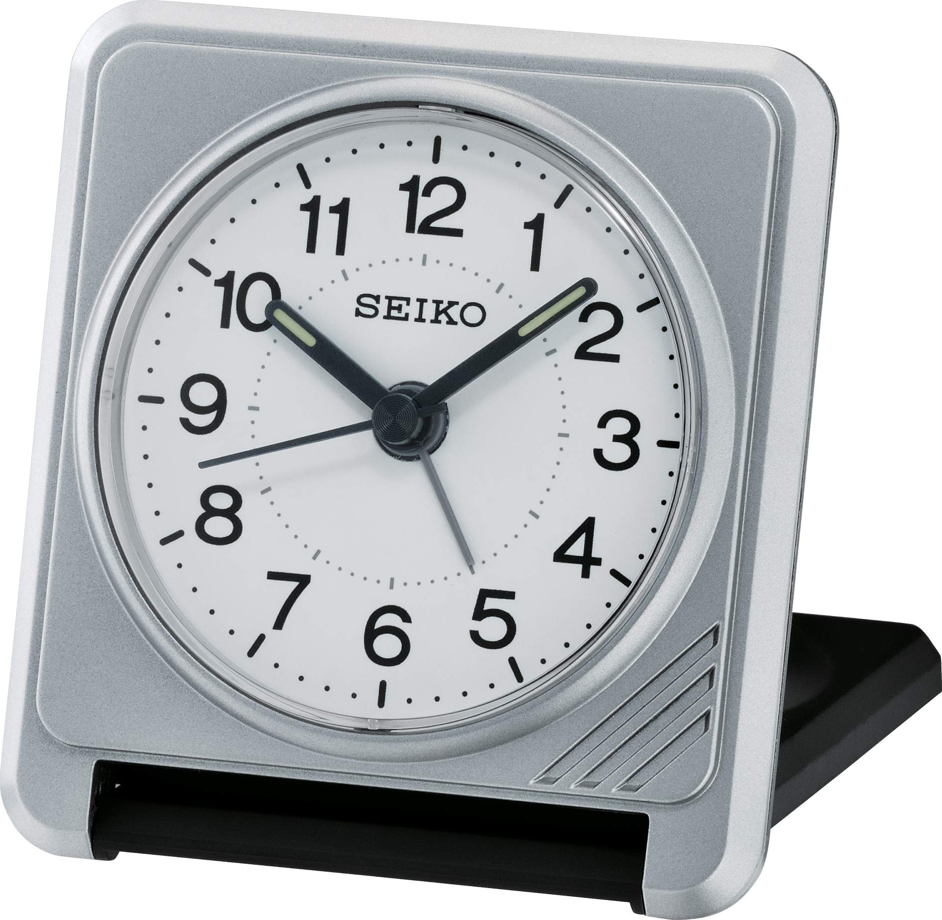 Seiko QHT015S Travel Alarm Clock, Silver