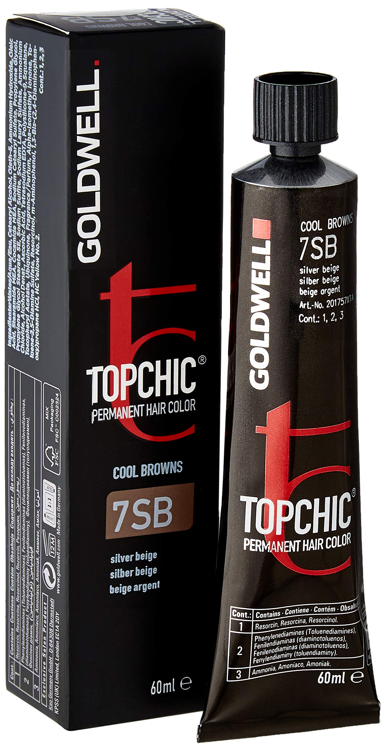 Goldwell Topchic TB Permanent Hair Colour, 7Sb Silver Beige, 60 ml — image 1