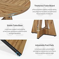 Tribesigns Round Dining Table Wood Kitchen Table