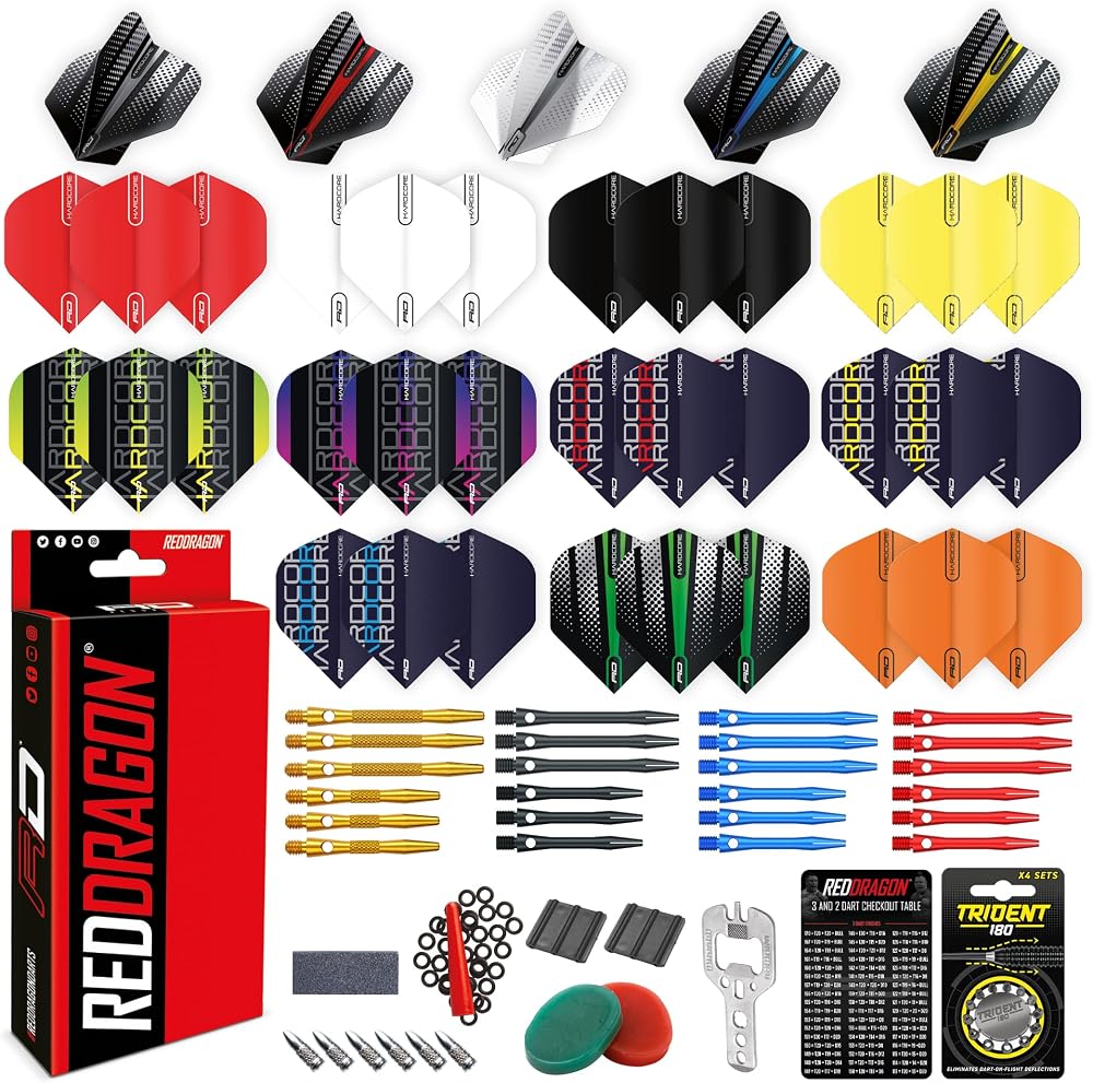 Red Dragon Pro Aluminium Accessory Pack for Darts with Flights Shafts