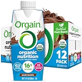 Orgain Organic Nutritional Vegan 16g Protein Shake, Chocolate, 11 oz, 12pk | Ready to drink plant based protein, meal replacement, 22 vitamins &amp; minerals, fruits &amp; vegetables, non-GMO, gluten-free