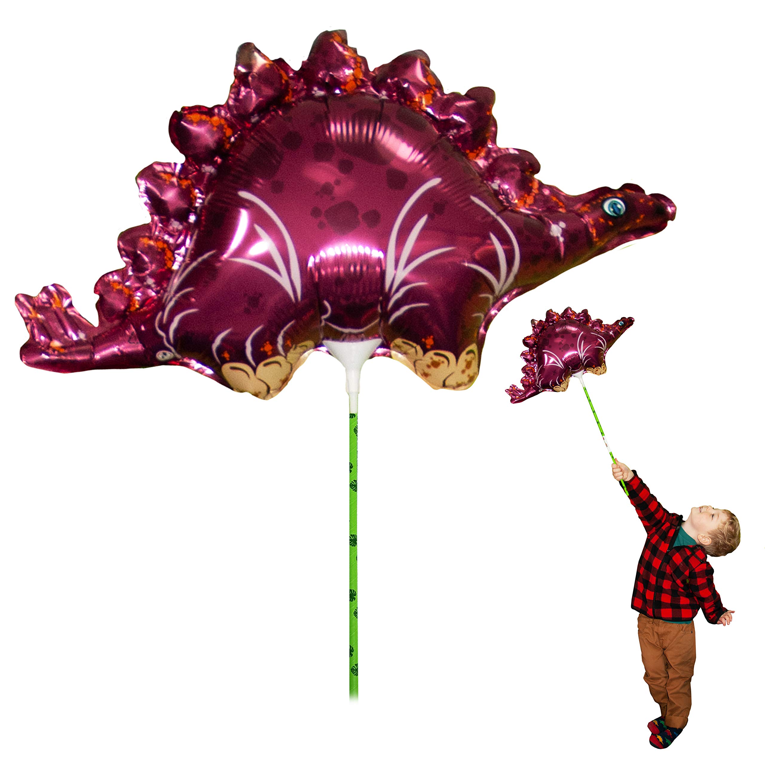 Ballooniacs - Stegosaurus Air Filled Animal Balloon from Deluxebase. A colourful and re-useable inflatable birthday party decoration for kids
