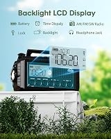 Roxicosly 12000mAh Wind Up Solar Radio with Phone Charger AM/FM/SW LED Torch view 6