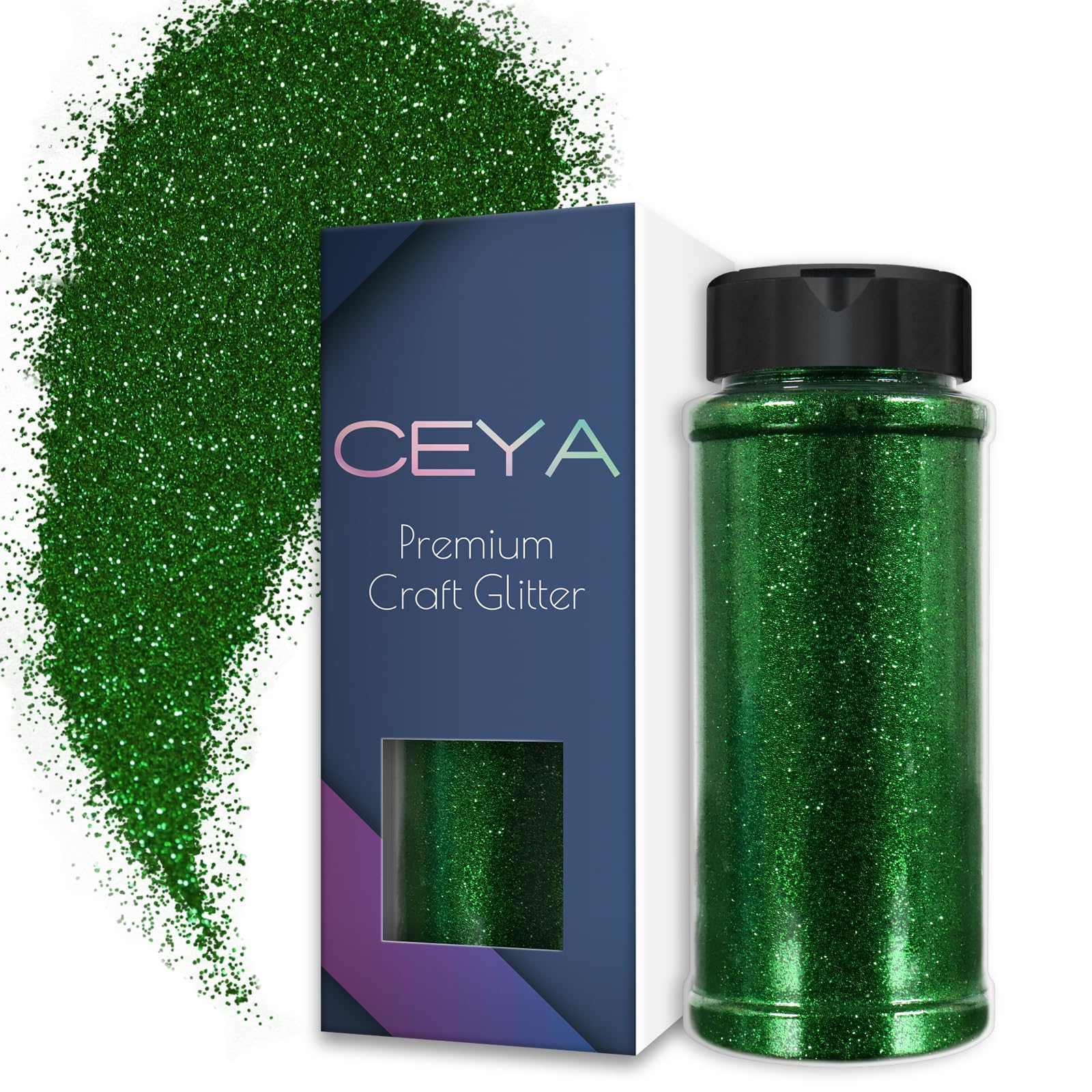 Ceya 3.5oz/ 100g Ultra Fine Glitter Powder Light Green Glitter 1/128” 0.008” 0.2mm for Slime Epoxy Resin Craft Tumbler Jewelry Nail Art Festival Makeup Scrapbook Painting Wedding Cards