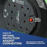 Desiretech 4 Socket Extension Lead 25m Heavy Duty 13A Cable Reel view 5