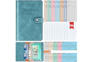 GIFTOTA 100 Envelopes Challenge Budget Binder, A6 Money Saving Binder with Upgraded Cash Envelopes, Budget Savings Challenge Book with 24 Money Saving Trackers to Save $5050, 500, 1000, 10000 etc