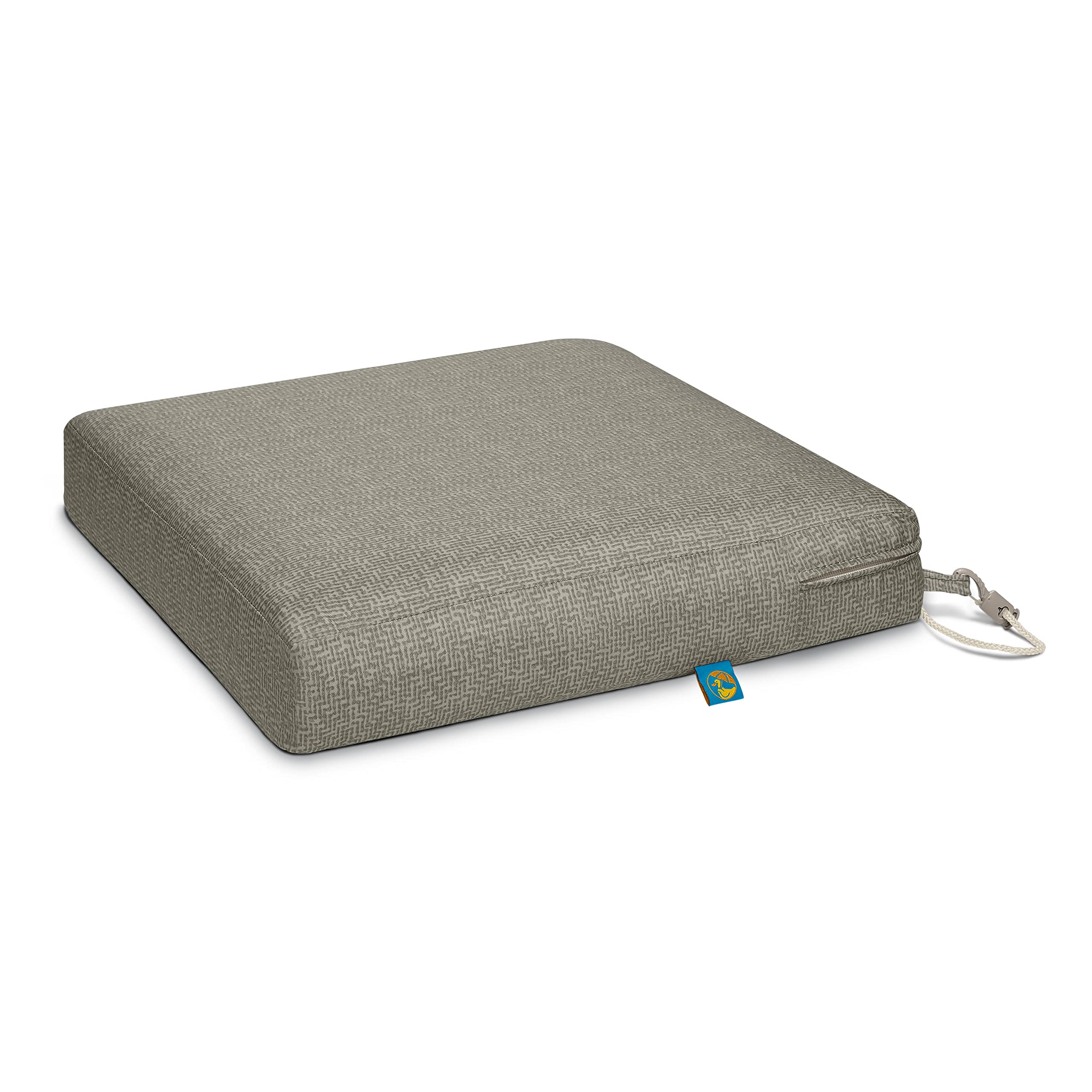 Duck Covers Weekend Water-Resistant Outdoor Dining Seat Cushion, 21 x 19 x 3 Inch, Moon Rock, Dining Chair Cushions