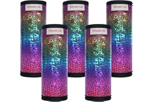 DIVALCUP Neoprene Luggage Handle Wrap, 5 Pack Trolley Case Grip Suitcase Identifier Protective Cover, Colorful Purple