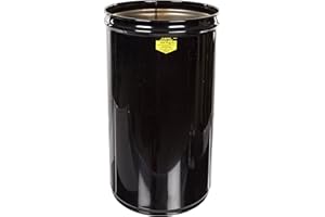 Justrite 26005K Cease-Fire Steel Drum, 15 Gallon Capacity, 14-1/2" OD x 25" Height, Black