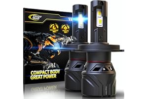 Cougar Motor H4 LED Bulbs, 9003 Lights Bulb 18000LM 6500K Super Bright Plug and Play Fog Light - Pack of 2