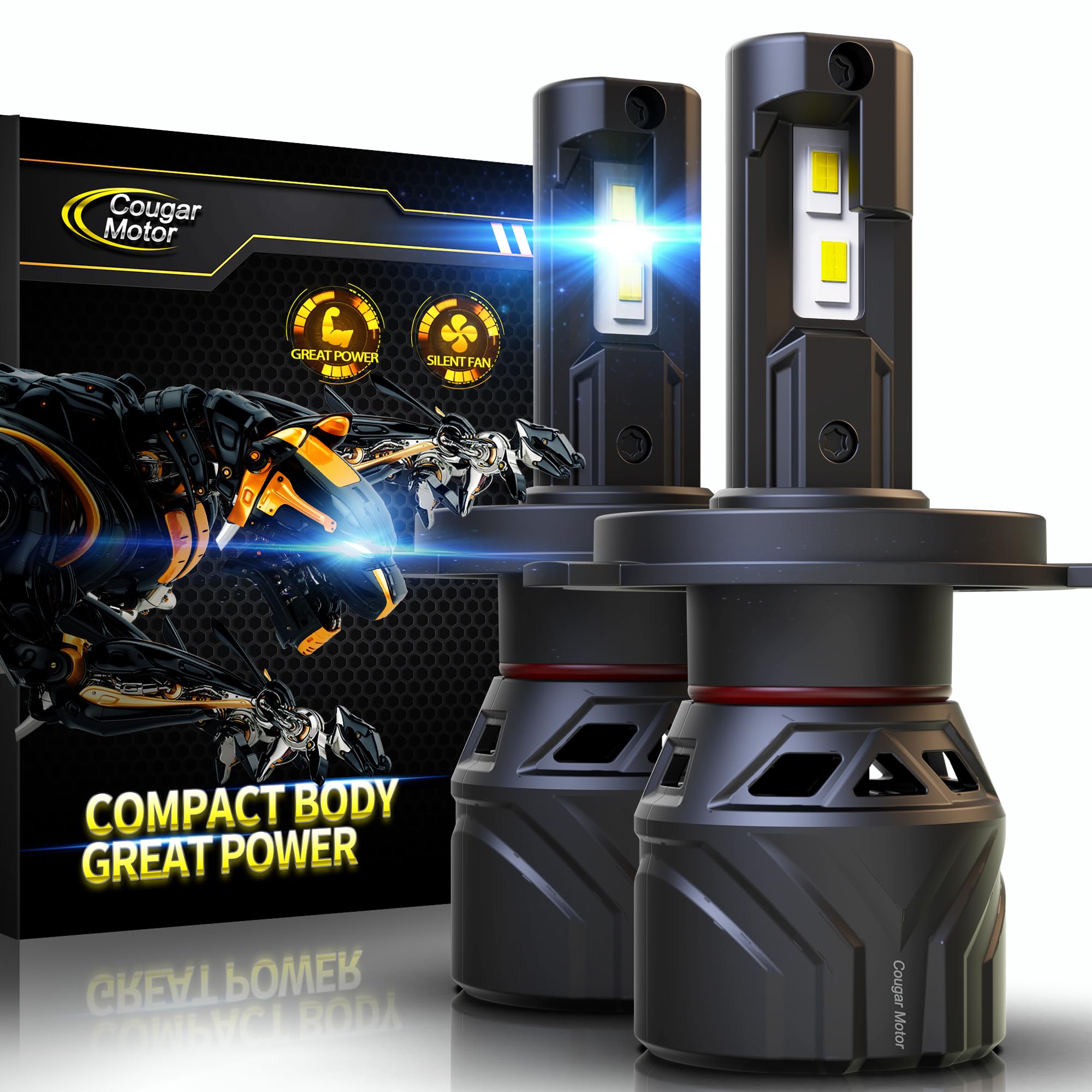 Cougar Motor H4 LED Bulbs, 9003 Lights Bulb 18000LM