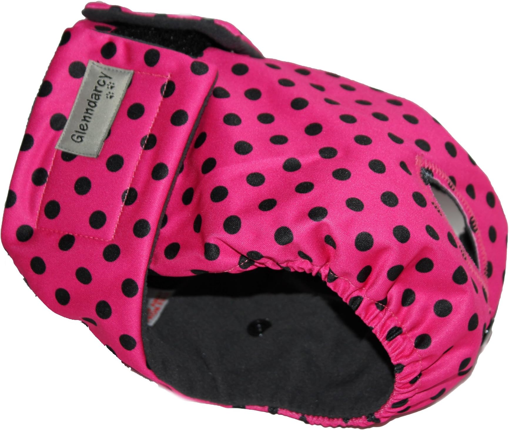 Glenndarcy Female Dog Season Nappy - Waterproof Fabric (Size Large Pants only, Dotty Pink)