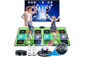 FWFX Electronic Dance Mats - Dance Mat Double Game for Kids and Adults, Wireless Musical Dancing Mat (Green, 36.6" x65.4")