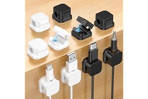 10 Pack Magnetic Cable Clips, Cord Holder,Strong Adhesive Cord Holders Organizer for Desk, Phone Charger, Computer, Car, Home