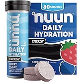 Nuun Energy Electrolyte Tablets, Berry Blast Flavor, 8 Pack (80 Servings) | with Ginseng, Caffeine from Green Tea Extract, Vitamin B12, B6, B5, Magnesium &amp; 4 Other Electrolytes, Gluten Free &amp; Vegan