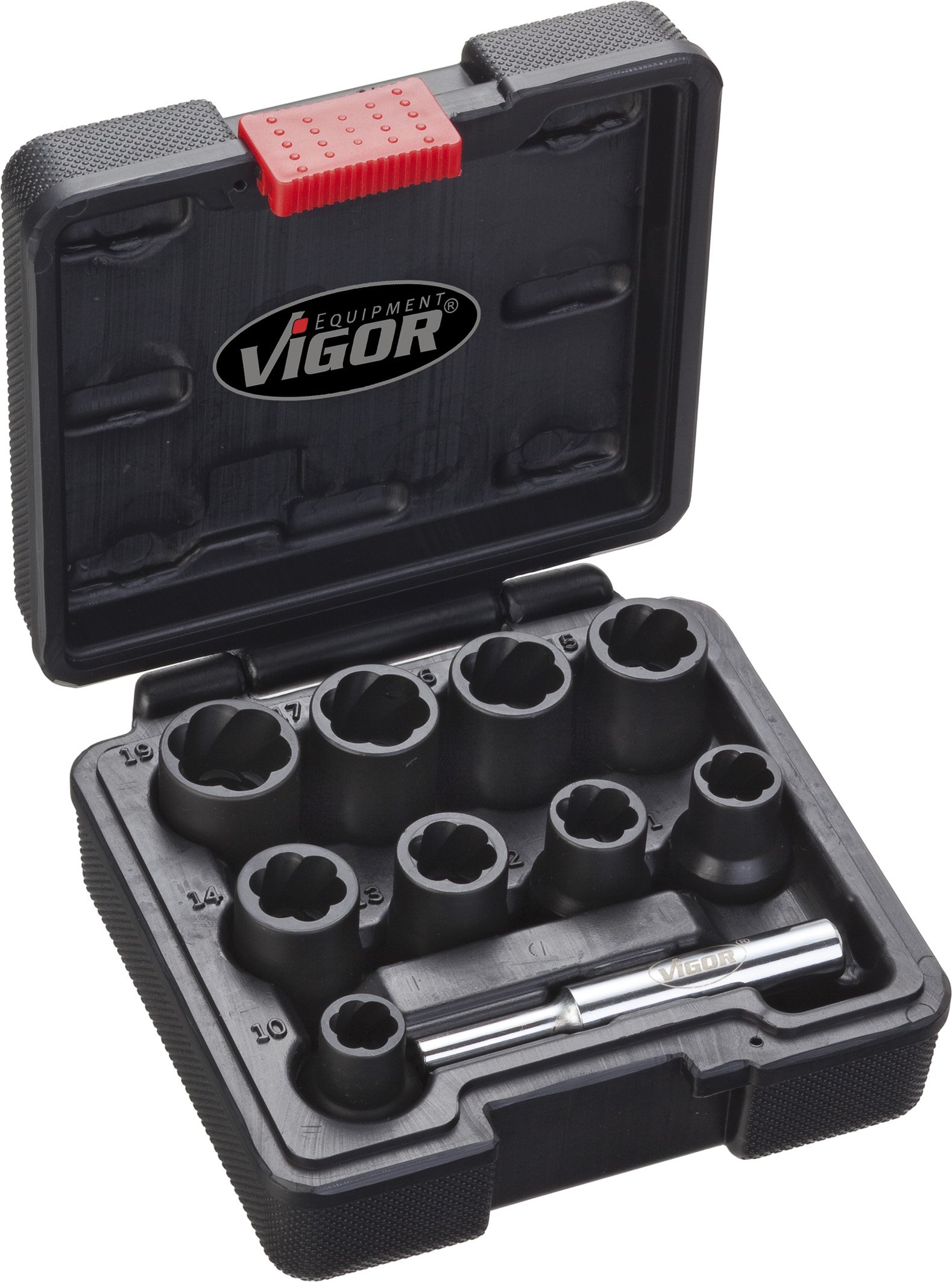 Vigor V2404 Extractor Socket Set With Spiral Profile