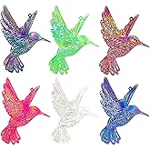 COLIGREE 24pcs Hummingbird Filigree Charms Colorful Dazzling Hollow Bird Charm Assorted Colorful Animal Charm for DIY Earrings Hanging Decorations