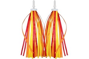 ARTCXC 2pcs 29cm Length Polyester Silky Ribbons Streamers Bike Tassels Handlebar Tassels for Children Kid's Bike,Bicycle,Scooter,Baby Carrier Grips Decoration (Orange)