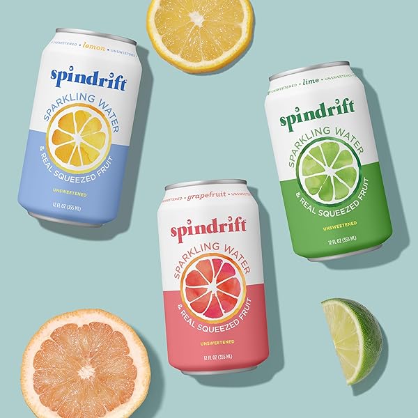SPINDRIFT SPARKLING WATER, LIME FLAVORED, MADE WITH REAL SQUEEZED FRUIT, 12 FL OZ CANS, PACK OF 24 (ONLY 4 CALORIES PER CAN)