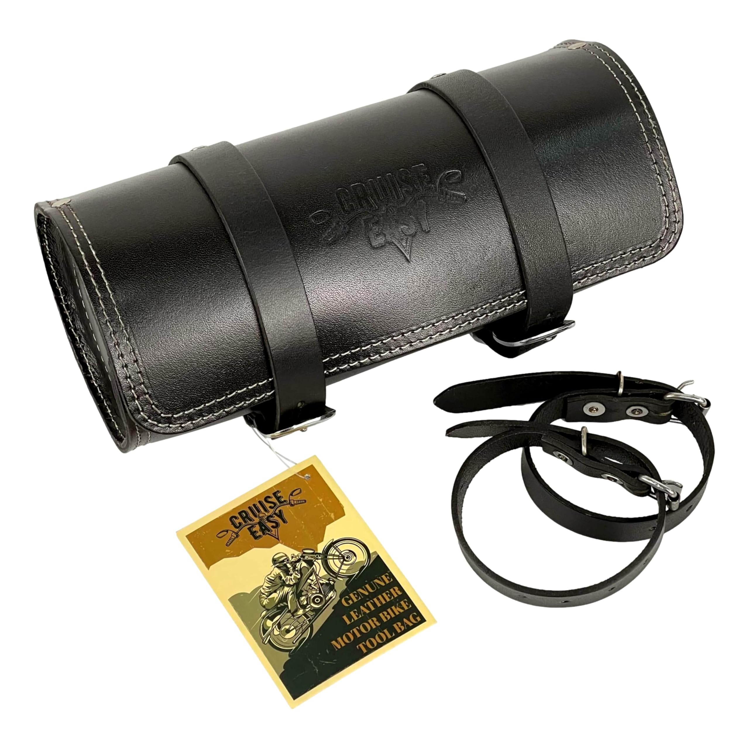 CRUISE EASY Motorcycle Tool Bag - Handmade, Weatherproof Tool Bag Genuine Leather - Texas Model (M)