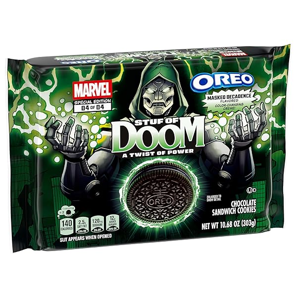 MARVEL OREO STUF OF DOOM CHOCOLATE SANDWICH COOKIES, SPECIAL EDITION, 10.68 OZ