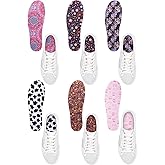 Velmitten 6 Pairs No Show Socks Sockless Shoe Liner Washable Barefoot Shoe Insoles No Slipping Inserts for Women Man (Vibrant Style)
