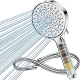Cobbe Hard Water Filter Shower Head and Hose, 6 Modes, Chrome view 1
