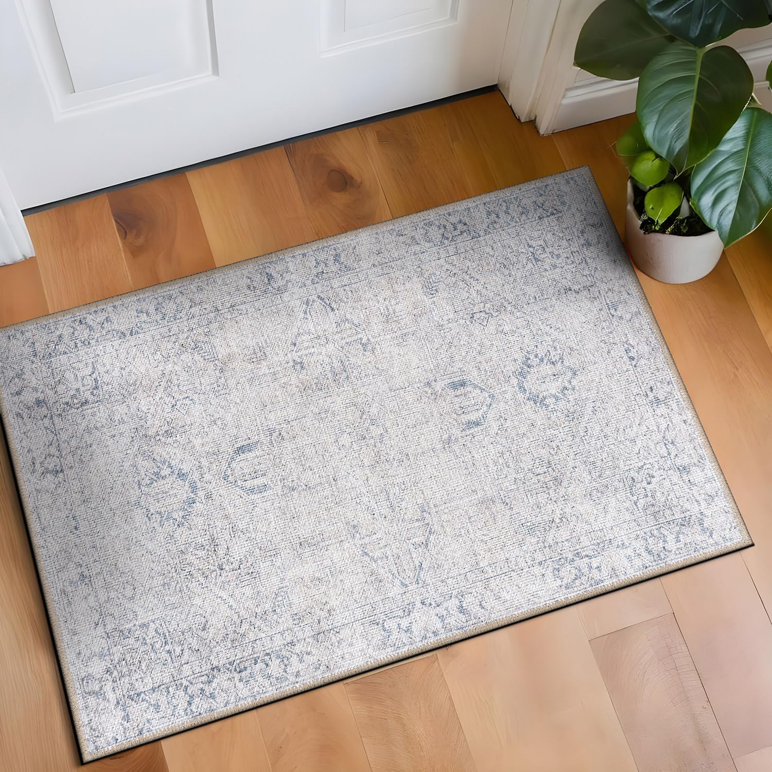 Rugshop Vintage Boho Medallion Machine Washable Non