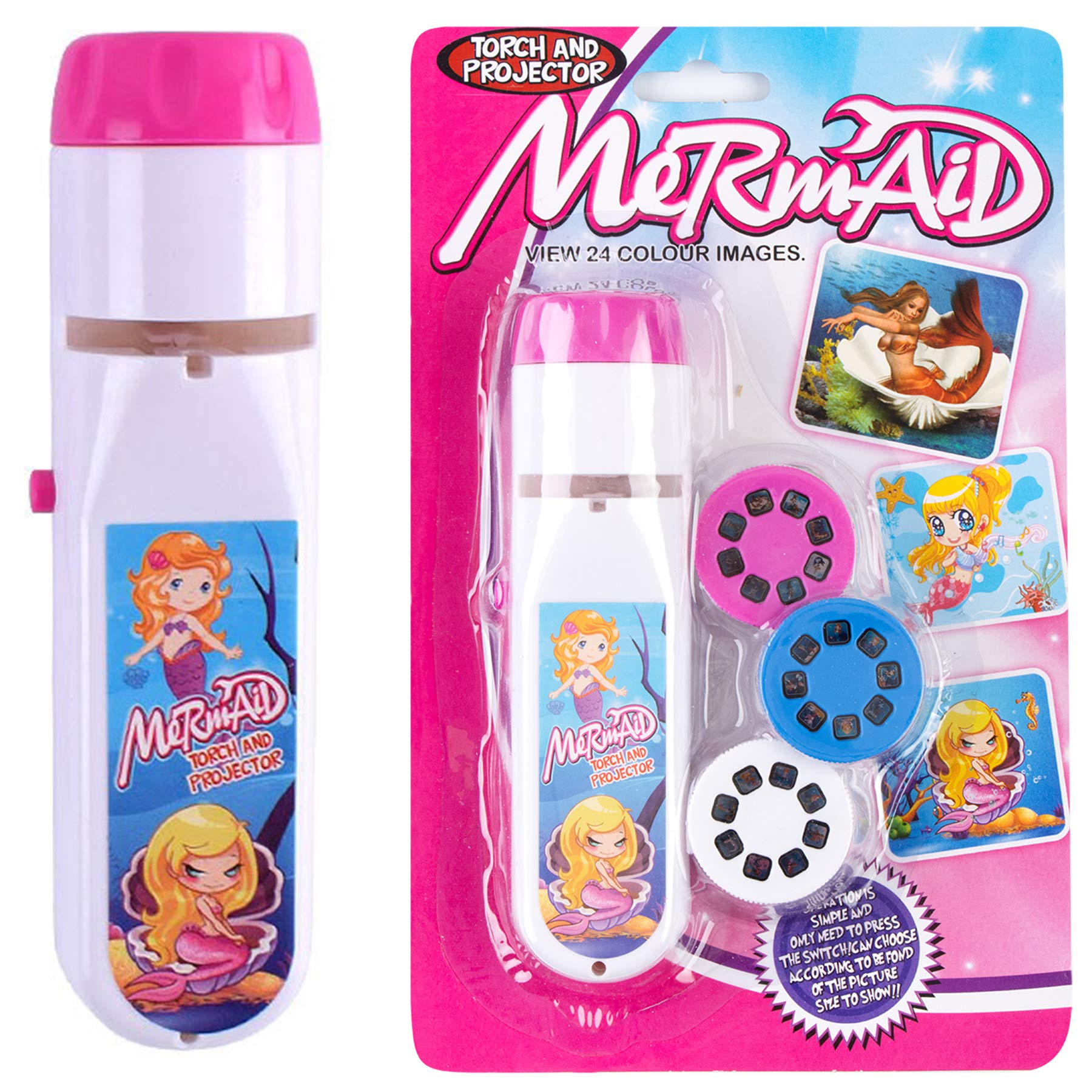 Georgie Porgy Children Projector Toys Educational Science Set Wall Ceiling Tent Torch (Mermaid)