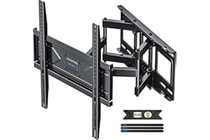 USX STAR UL Listed Full Motion TV Wall Mount Bracket for Most 32-70 inch TVs, Swivel Extend Tilting TV Mount, Max VESA 400x400mm, Holds up to 99 lbs & 16" Wood Studs with Hole Drilling Template